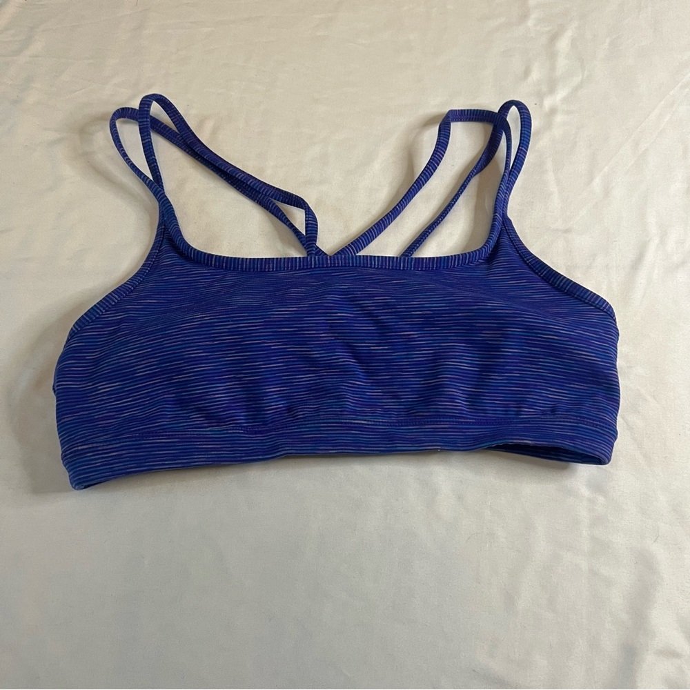 Athleta Purple Strappy Sports Bra Medium Low Impactโ Yoga Athletic Activewear